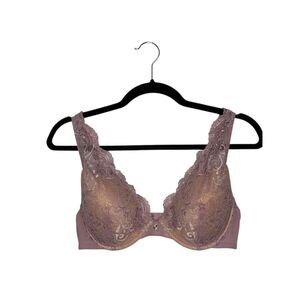 ThirdLove 24/7 Lace Contour Plunge Bra 34C Mauve Padded NEW